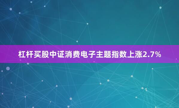 杠杆买股中证消费电子主题指数上涨2.7%